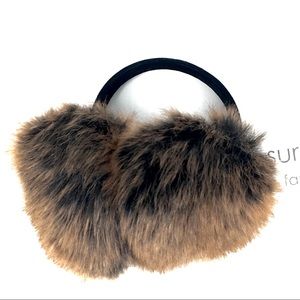 SURELL Pom Pom Earmuffs Faux Fur Velvet Band
